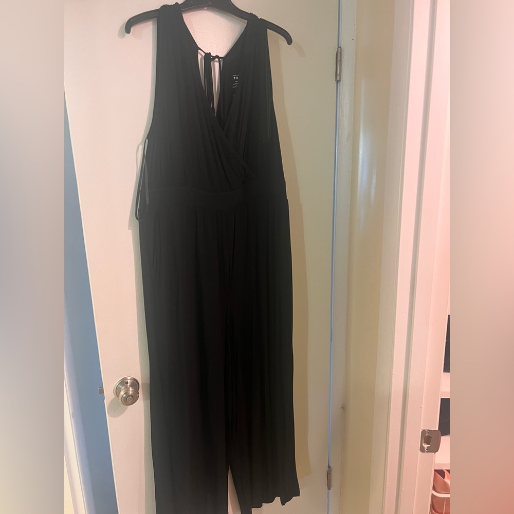 Torrid super soft surplice jumpsuit deep black NWT